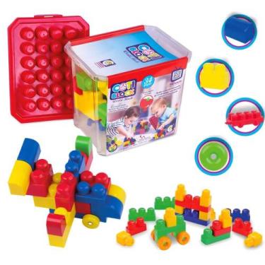 Imagem de Bloco de Montar Para Bebe Educativo Com Varias Peças - Cotiplás