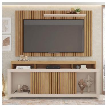 Imagem de Rack Com Painel Para Tv Até 65 Polegadas Life Buriti/Off White Caemmun
