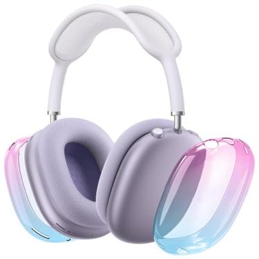 Imagem de Aiaabq Capa para fones de ouvido AirPods Max (2024/2020, película de TPU (poliuretano termoplástico) transparente, transparente, antiarranhões, acessórios transparentes, capa ultra protetora para