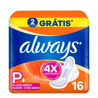 Imagem de Absorvente Always Suave Com Abas P 16 Unidades