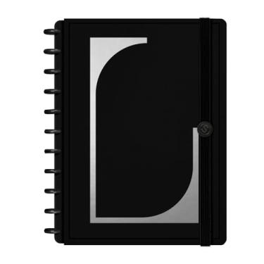 Imagem de Caderno de Disco ISCOOL Capa Dura Monograma Minimal Perfil G Preto Letra (Letra L)
