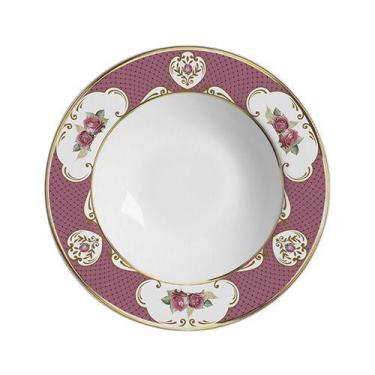 Imagem de Conjunto com 6 Pratos Fundo Singapura Rosa Ø25cm - Alleanza Cerâmica