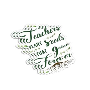 Imagem de (3 peças) Adesivo Teachers Plant Seeds That Grow Forever Frases motivacionais Ensino da Vida Escolar Decalque de Vinil Inspirador para Tumbler Laptop Kindle Garrafas de Água Tablet Livros Telefone