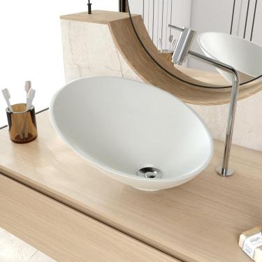 Imagem de Cuba De Apoio Meia Lua Bm38w Cinza Matte Fosca Cinza Matte Fosco