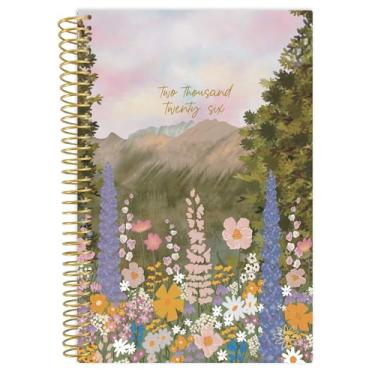 Imagem de bloom daily planners Agenda de bolso 2026 - 10 cm x 15 cm - (janeiro de 2026 a dezembro de 2026) - Mini agenda semanal/mensal e livro de calendário - Wildflower Mountainside