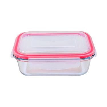 Imagem de Pote de Vidro Hermético Cazza Retangular Click Transparente 630ml