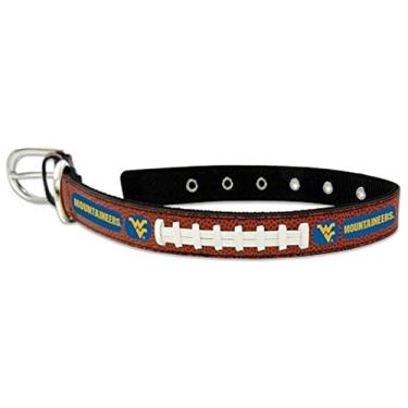 Imagem de NCAA West Virginia Mountaineers Coleira de futebol de couro clássica, grande