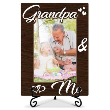 Imagem de Qssfdgg Porta-retrato avô e eu, presentes do neto para o dia dos pais, Natal, 10 x 15 cm com suporte para decoração de mesa de escritório em casa - 03