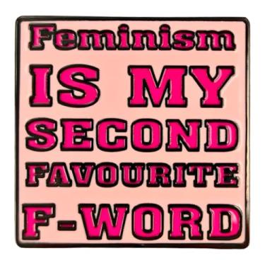 Imagem de Leraverppy Broche esmaltado, feminismo é meu segundo emblema favorito com palavras F, broche de lapela feminista, broche de empoderamento dos direitos da mulher, joia presente para meninas, mulheres