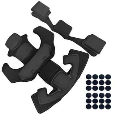 Imagem de Pastilhas táticas para capacete, airsoft para uso externo, almofada interna de espuma de memória, kit de enchimento de capacete, compatível com Fast/Mich/ACH/USMC/PASGT/EX (1G preto)