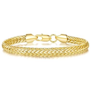 Imagem de Pulseiras de ouro 14K para mulheres, masculinas, elos Foxtail, pulseiras de corrente de ouro 14K para mulheres, pulseiras delicadas da moda para mulheres, 16,5 a 23 cm, 6.5-9in, Ouro 14K, Sem Pedra