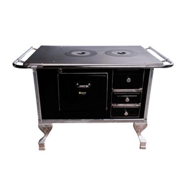 Imagem de Fogão a Lenha N2 Maestro 00231 com Forno Chaminé à Esquerda Preto