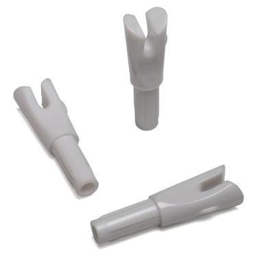 Imagem de 12 peças de flecha, diâmetro interno de 6,2 mm/0,624 cm Nocks de inserção de plástico para tiro com arco e flecha, tiro rápido - grosso (branco)