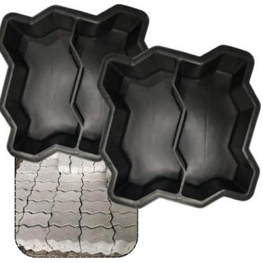 Imagem de 2 Forma 24x10x8 Molde Base Plastica Dupla Piso Concreto Bloco Alto Tij