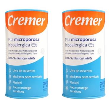 Imagem de Fita Microporosa Cremer Hipoalergênica 10cm x 10m – Branca, 2 Unidades, Fixação de Curativos e Ataduras, Uso Hospitalar