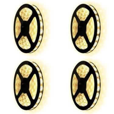 Imagem de Kit 4x Fita De Led 3528 Branco Quente Ip20 12V 60 Led/m - 5 Metros Cada