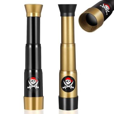 Imagem de Telescópio Gejoy Plastic Pirate Captain Monocular Kids Toy x2