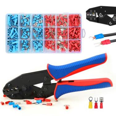 Imagem de Kit Alicate de Crimpar Fio 0.25  6,64MM² Kit Terminais Ilhós Tubolar P