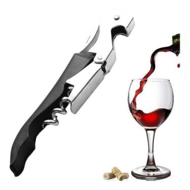 Imagem de Saca Rolhas Abridor Garrafa Vinho Reforçado Inox 2 Estágios - B2T