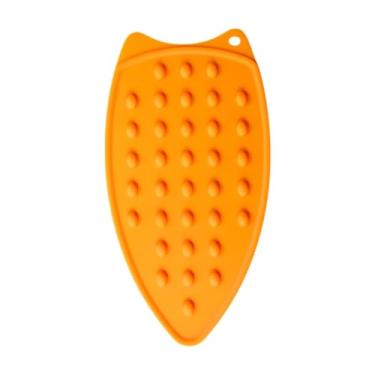 Imagem de Fxzqgnh Almofada de silicone para tábua de passar roupa, ferro a vapor, fácil de usar, antiderrapante com furo, lavável em casa, suporte portátil para passar, Laranja