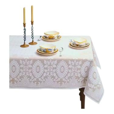 Imagem de Toalha De Mesa 6 Lugares Janta Sala Cozinha Crochê Rendada
