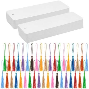 Imagem de Conjunto de marcadores DSYIL 100 com borlas coloridas e cartolina bran