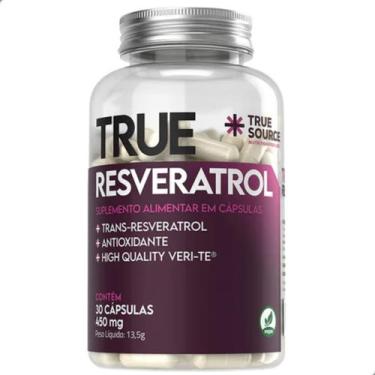 Imagem de Resveratrol 450mg Antioxidante Vegano 30 Capsulas True Source, Natural