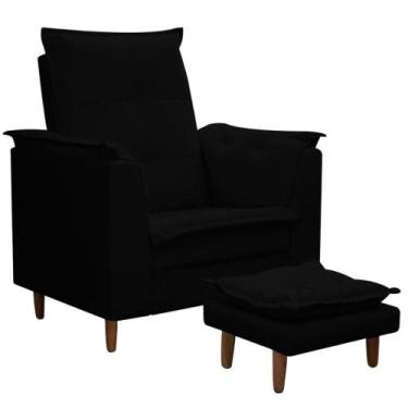 Imagem de Poltrona Maria Para Amamentação E Descanso Com Puff Confortável Suede 