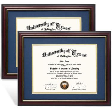 Imagem de Centro de formatura Diploma Frame 21 x 29,7 cm com tapete azul marinho