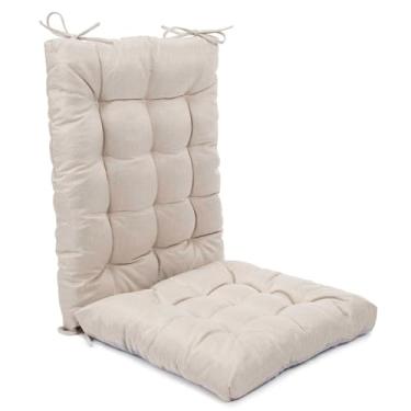 Imagem de Almofadas para cadeira de balanço, confortáveis, adornadas, almofadas de assento acolchoadas, antiderrapante, conjunto de encosto e fundo de assento para varanda balancim Adirondack para cadeira