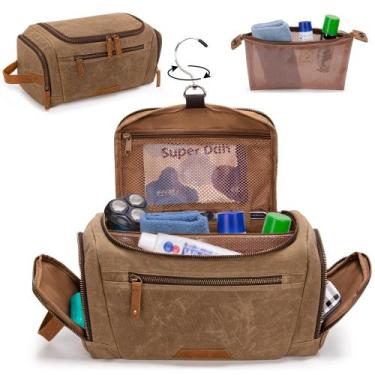 Imagem de Bolsa de viagem de higiene pessoal Yarwo Hanging para homens em lona e