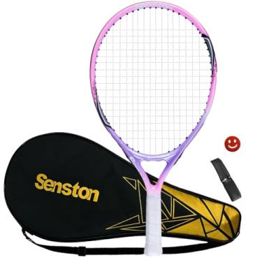 Imagem de Senston raquete de tênis infantil de 48 cm e 58 cm para crianças, meninos, meninas, raquetes de tênis com capa de raquete, rosa, 19 inch