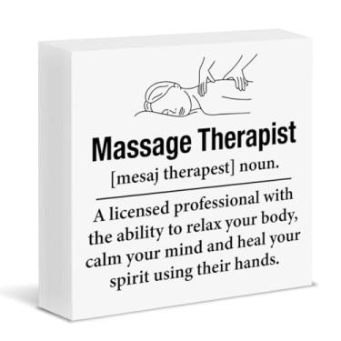 Imagem de Presentes para massagistas, placa de bloco de madeira, massagem, terapia, sala de spa, decoração