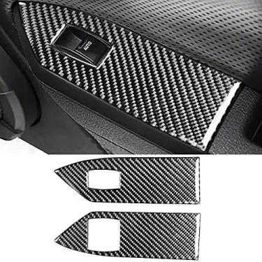 Imagem de RRX Adesivo de fibra de carbono para painel de console de porta de carro para Ford Mustang GT S197, capa de painel de botão de elevação de vidro de janela, acessórios de decalque de acabamento