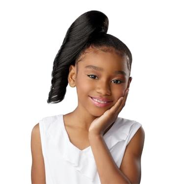 Imagem de Sensationnel Lulupony Mini - Rabo De Cavalo Macaron Com Cordão Para Crianças, Peruca Sintética (1B Offblack)