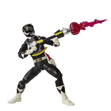Imagem de Power Rangers Coleção Lightning Mighty Morphin Black Ranger 15 cm, boneco colecionável premium com acessórios