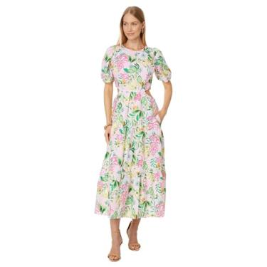 Imagem de Lilly Pulitzer Vestido midi feminino de algodão de manga curta Lyssa, Multi Via Amore Spritzer, 32