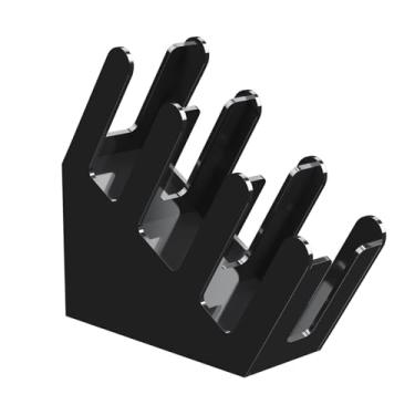 Imagem de Suporte de copo de papel e tampa, suporte de xícara de café para bancada, organizador de copos montado, dispensador de copo de 3 compartimentos para cafeteria, cozinha, sala de descanso, bar (preto)