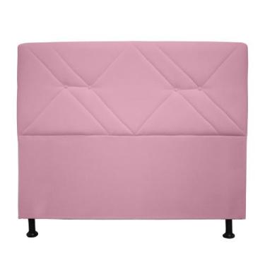 Imagem de Cabeceira Monaco Para Cama Box Casal 140cm Suede Rosa - Twdecora