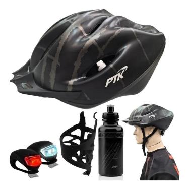 Imagem de Capacete Ciclismo Cores Bike Bicicleta Kit Lanterna Led