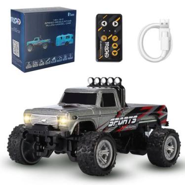 Imagem de Mini caminhão RC Hehred 1:64 Scale Monster com luzes cinzentas