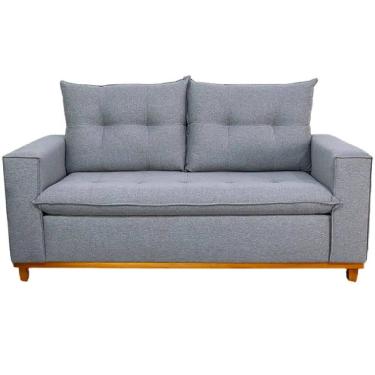 Imagem de Sofá Bali 3 Lugares com Almofadas Soltas Tecido Linho 187cm JC Estofados Cor Cinza