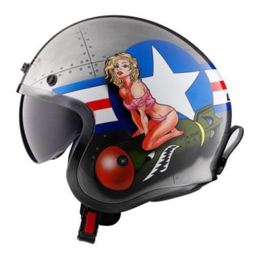 Imagem de Capacete Ls2 Spitfire Of599 Bomb Rider Brushed Alloy, 58