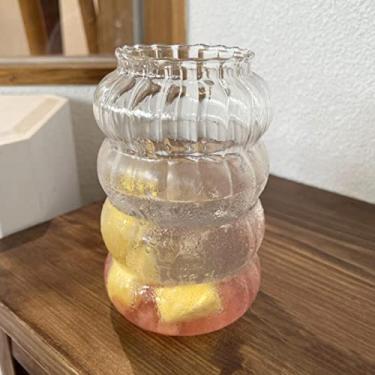 Imagem de Ins Copo de café de vidro fosco coreano com para cerveja gelado uísque suco vinho leite bolha chá bebida criativa copos de vidro presente