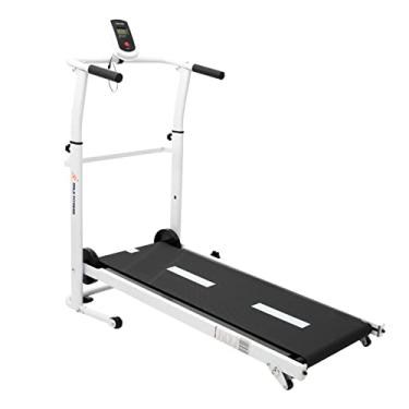 Imagem de Esteira Para Caminhadas Mecânica para Exercícios, Treinos Mile Fitness, Dobrável, 3 Inclinações Ajustáveis, na Cor Preta.