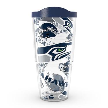 Imagem de Tervis NFL Seattle Seahawks - Copo de viagem com isolamento térmico de parede dupla feito nos EUA mantém as bebidas frias e quentes, 680 g,