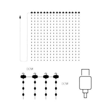 Imagem de Luz De Cortina LED Bluetooth Inteligente 1,6m X 1,6m Guirlanda De Fada