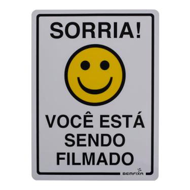 Imagem de PLACA DE POLIESTIRENO 15X20 CM SORRIA VOCE ESTA SENDO FILMADO