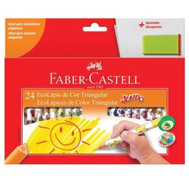 Imagem de Estojo Ecolapis Jumbo com 24 Cores Mais Apontador Faber Castell