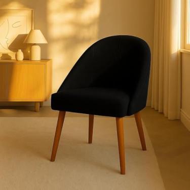 Imagem de Kit 4 Cadeiras de Jantar Lua Pe Palito Suede Preto